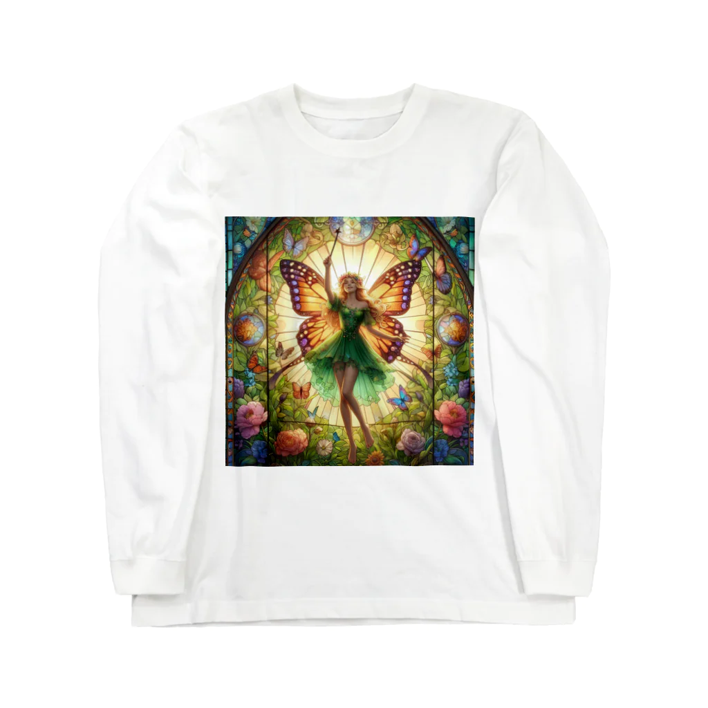 かるるんショップの妖精の魔法　ステンドグラス風 Long Sleeve T-Shirt