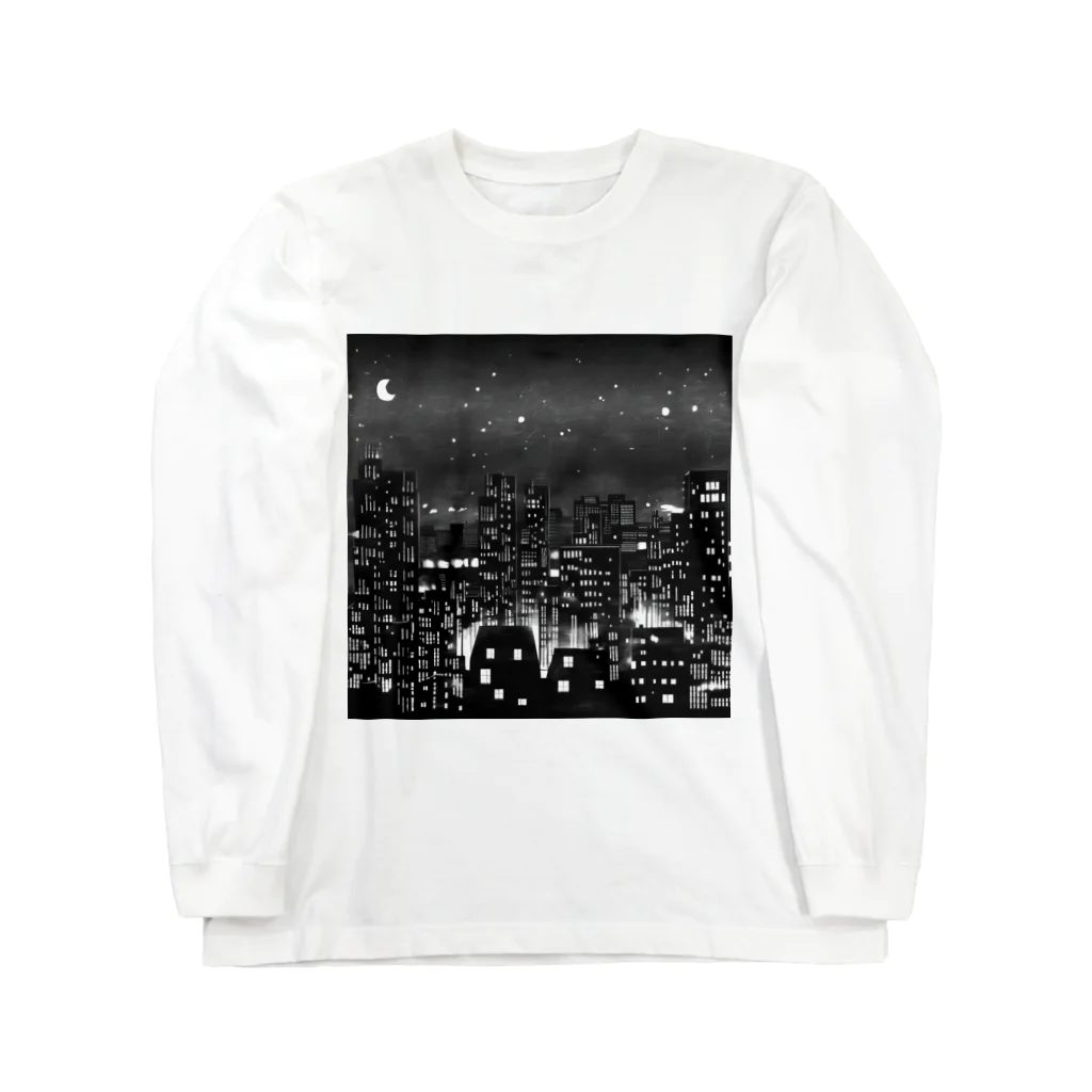 MEGROOVEの都会の夜景🏙 ロングスリーブTシャツ