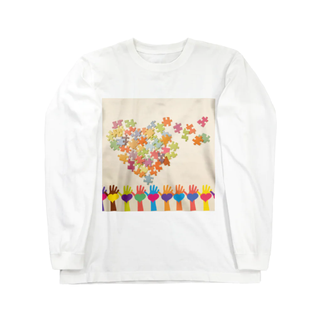 Happiness Home Marketのハートフルフル Long Sleeve T-Shirt