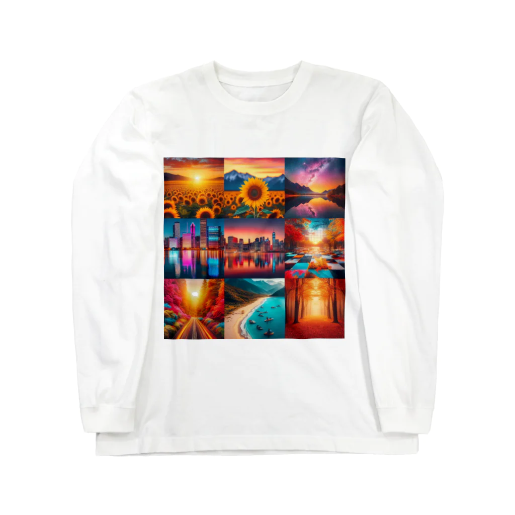 HAPPYTimeのカラフル背景 Long Sleeve T-Shirt