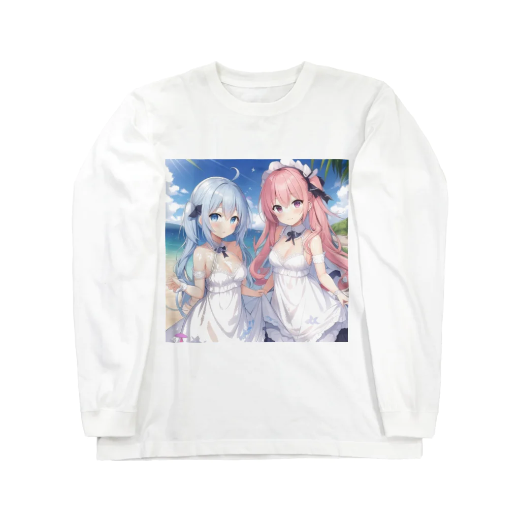 AzurのAzur&Azvl 白ワンピース ロングスリーブTシャツ