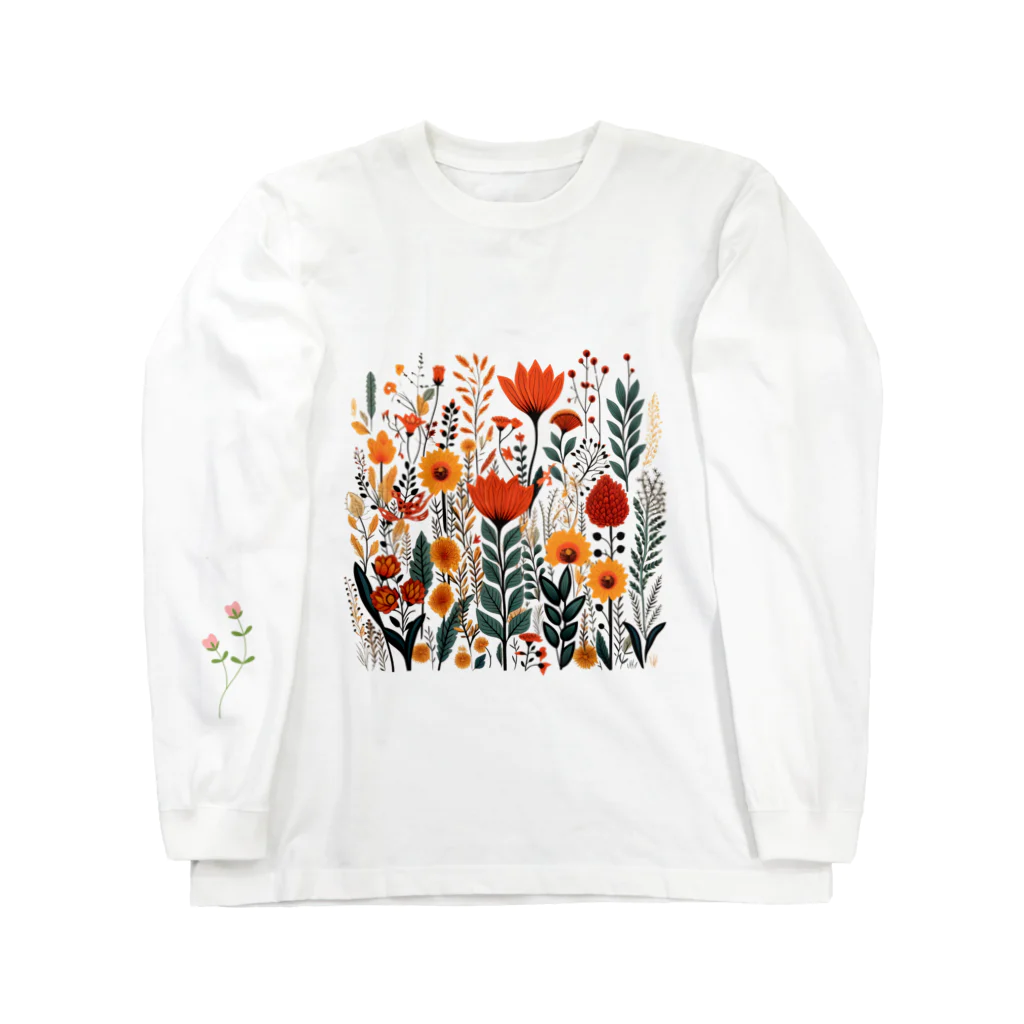 Grazing Wombatのヴィンテージなボヘミアンスタイルの花柄　Vintage Bohemian-style floral pattern Long Sleeve T-Shirt