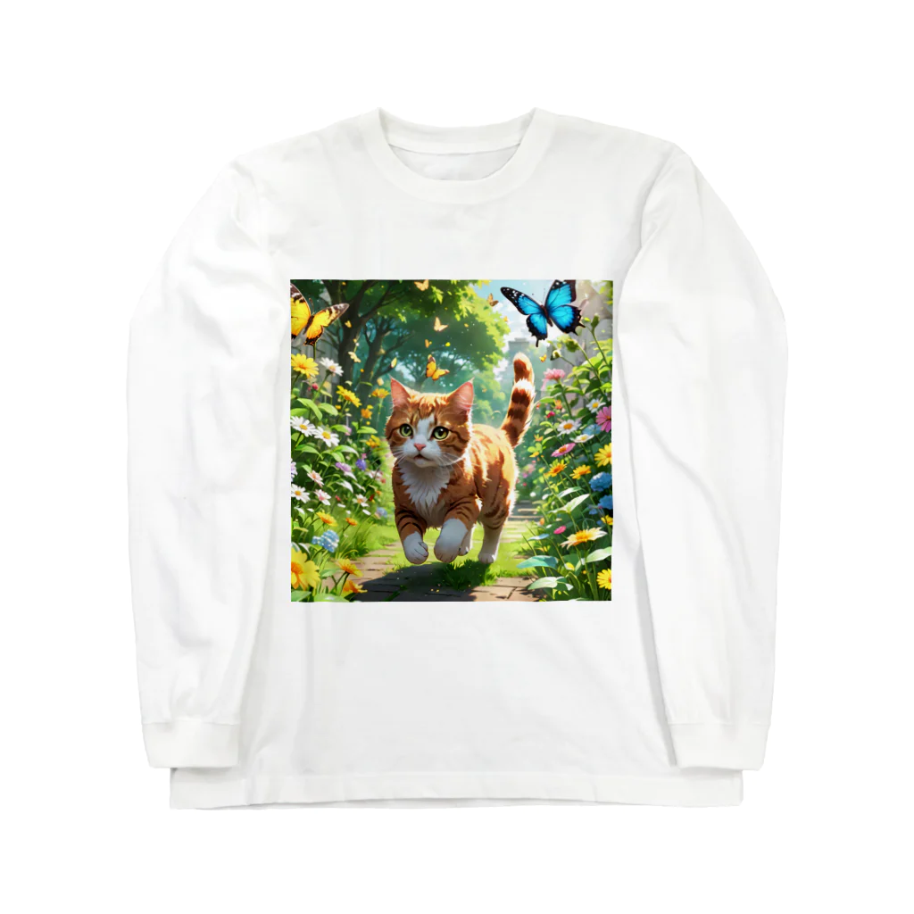 にゃんぼショップ🐈の大冒険にゃんこ Long Sleeve T-Shirt