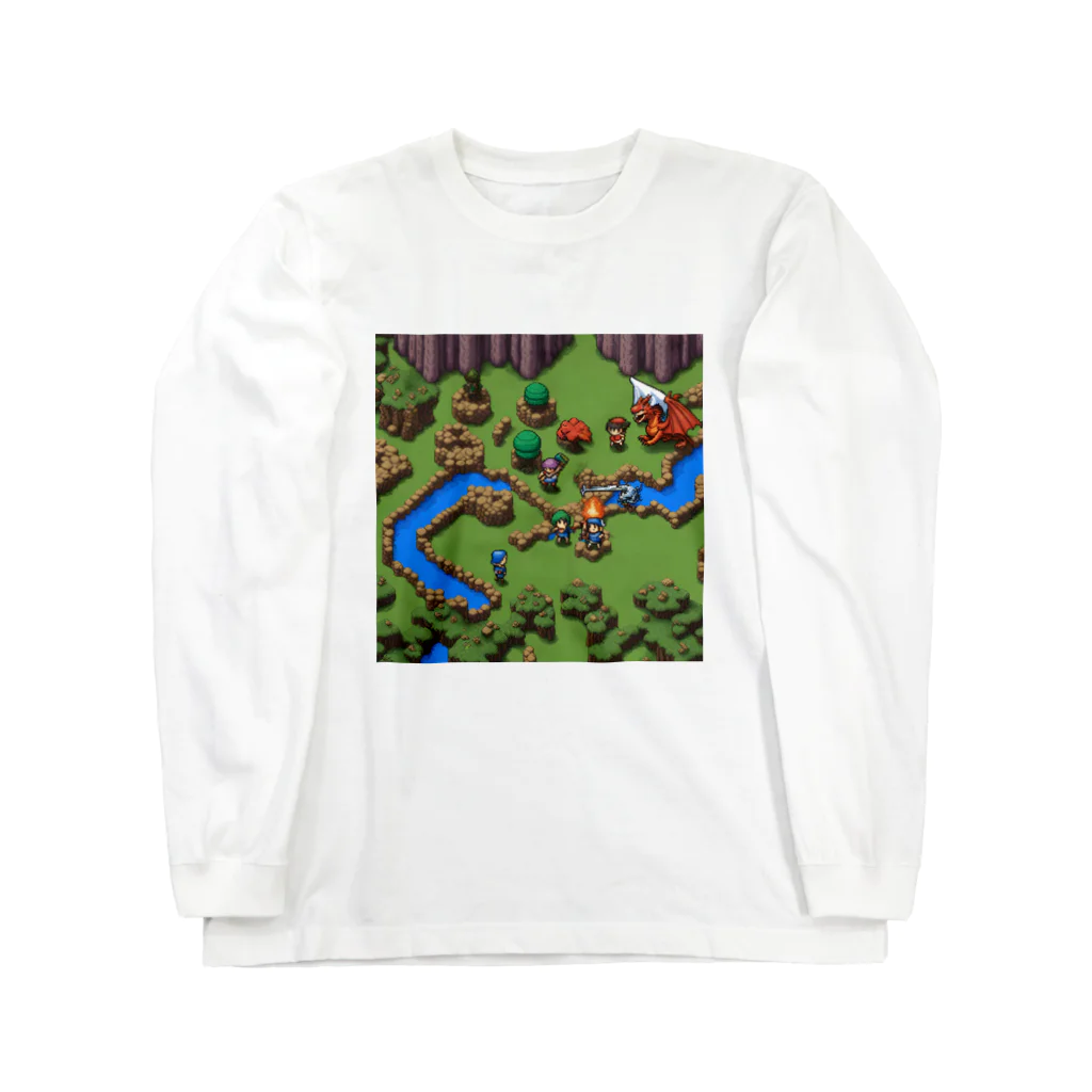 レトロゲームイラストのレトロゲードット絵ファミコン4 Long Sleeve T-Shirt