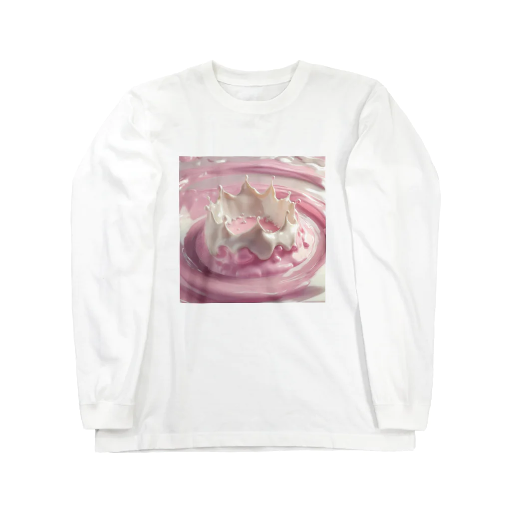 chan-takehaniの“ピンクのミルククラウン ロングスリーブTシャツ