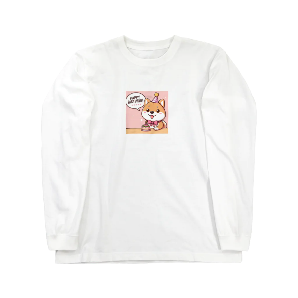 メアリーの柴犬がカラフルなスタンプ Long Sleeve T-Shirt