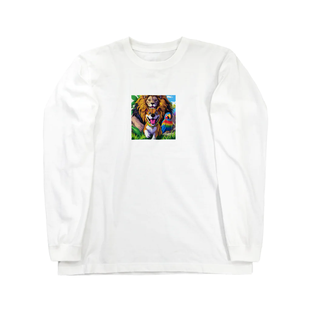 かてこの洋服販売所のジャングルトリオアニマル Long Sleeve T-Shirt