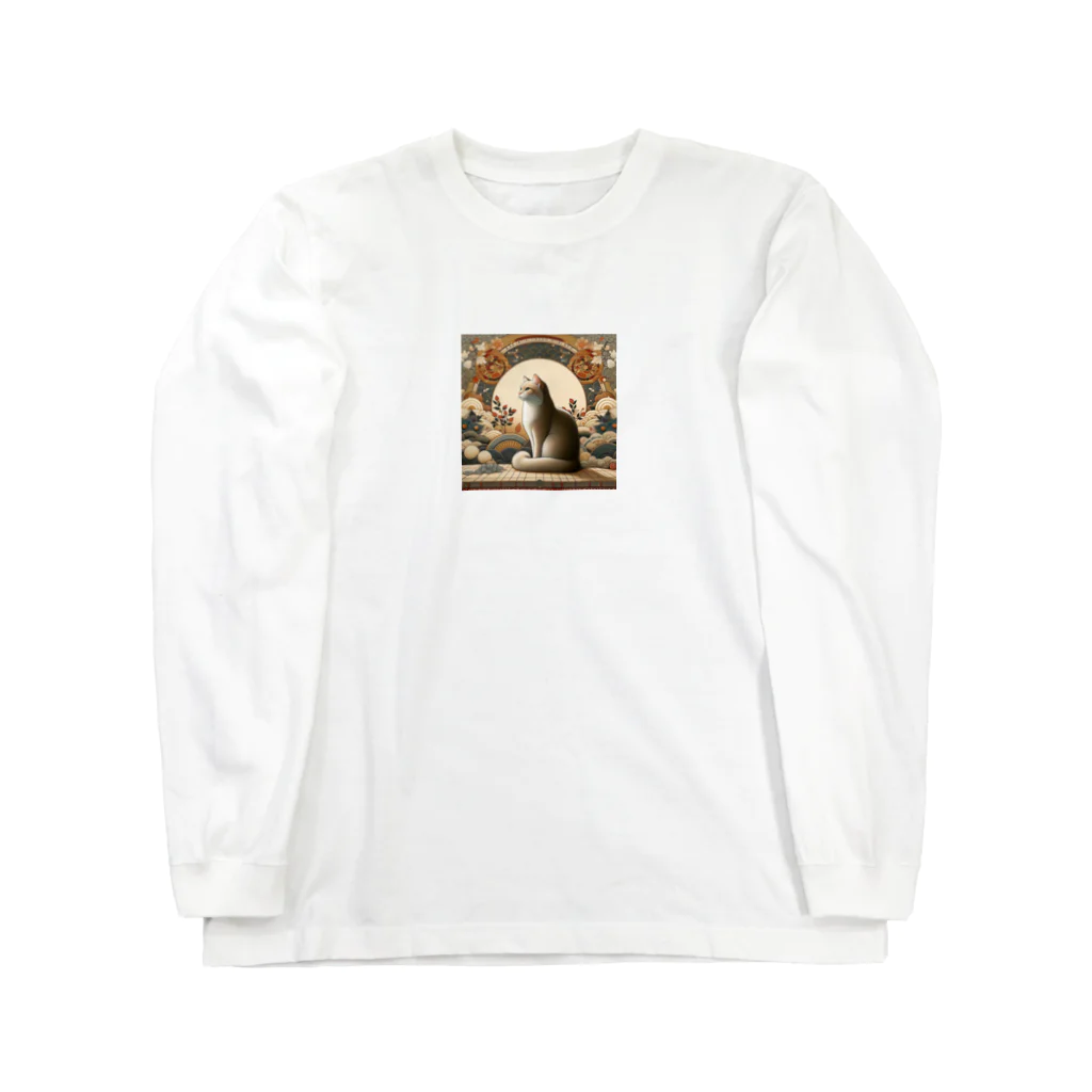 EMAKIの和紋様 x 猫　和の静寂 Long Sleeve T-Shirt