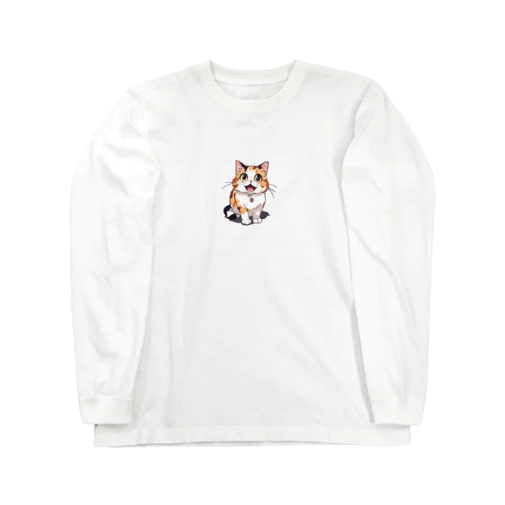 マダイ大佐の補給廠の三毛猫チーちゃんグッズ ロングスリーブTシャツ