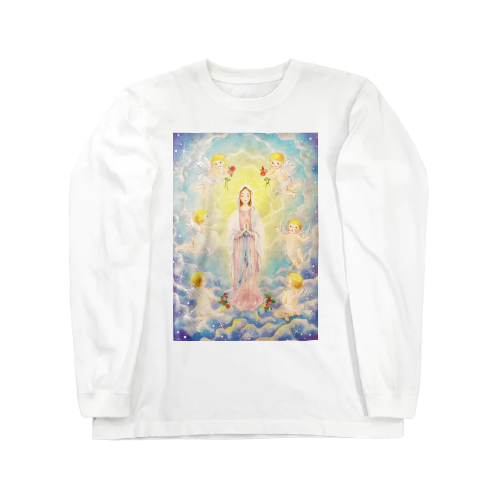 Angel channeling Art 天使のお部屋のマリア様と天使たち ロングスリーブTシャツ