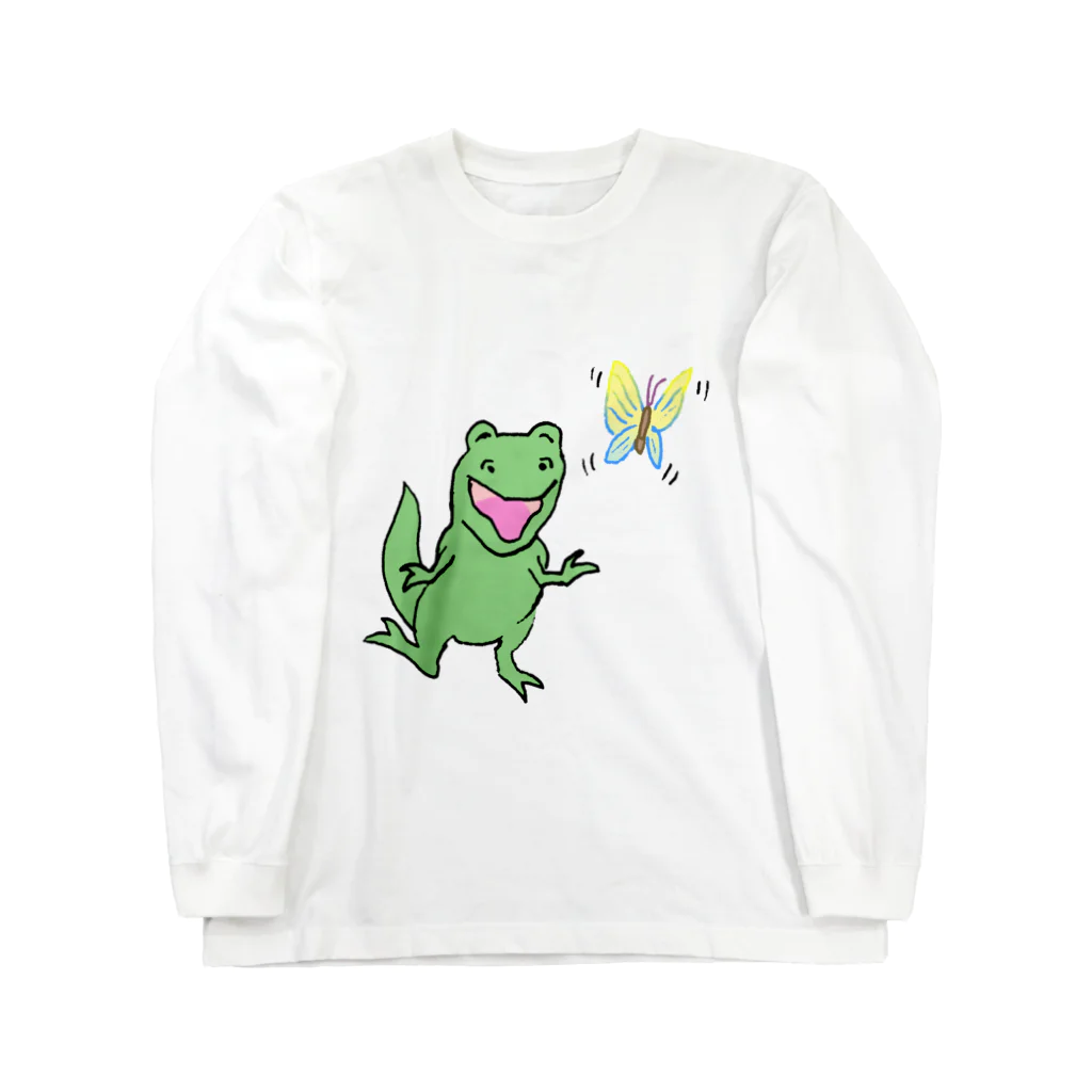 seki_takoyakiのチョウを追うキョウリュウくん Long Sleeve T-Shirt