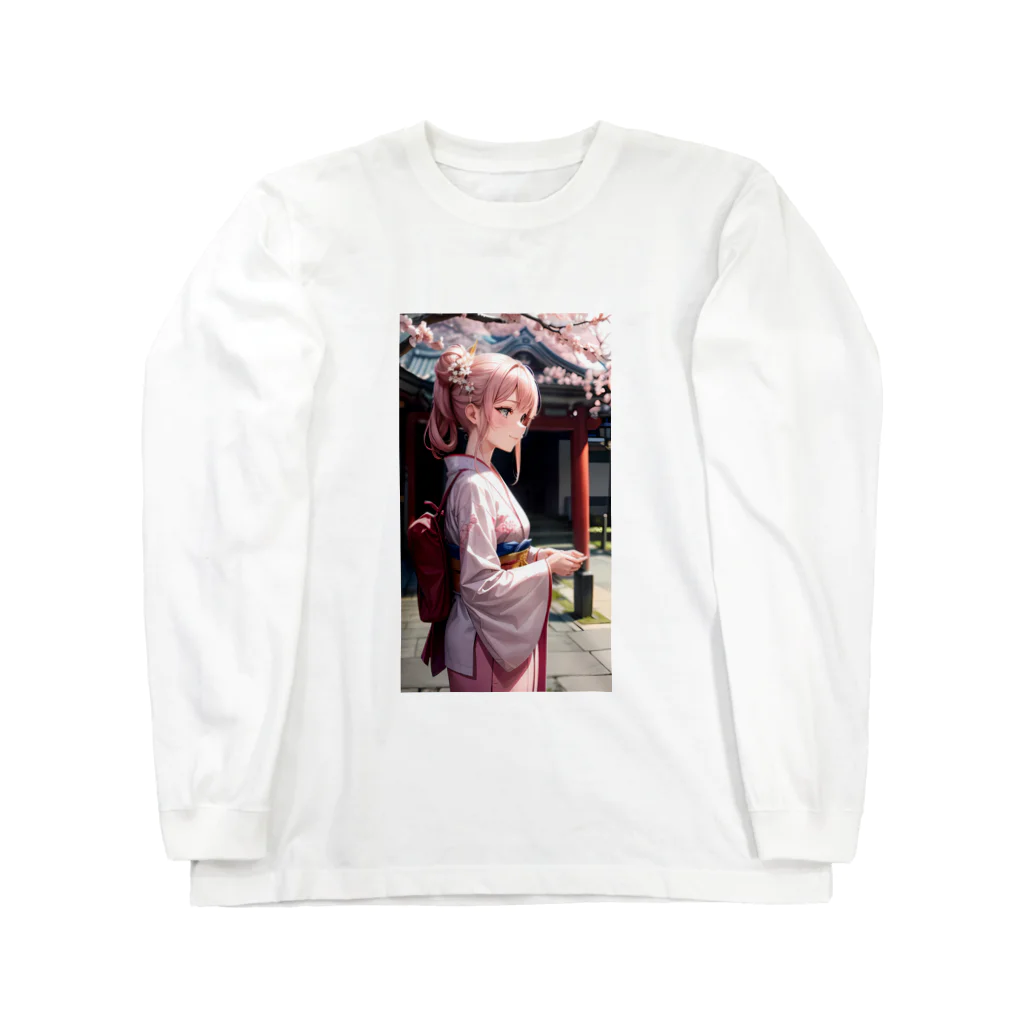 kimono_musume  AI artのscene4 Long Sleeve T-Shirt