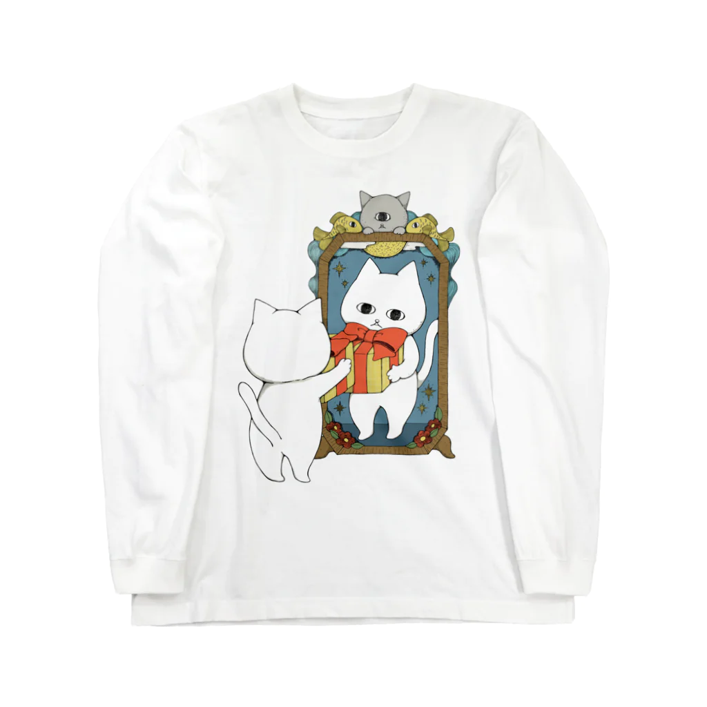 フクモトエミのおくりものネコ Long Sleeve T-Shirt