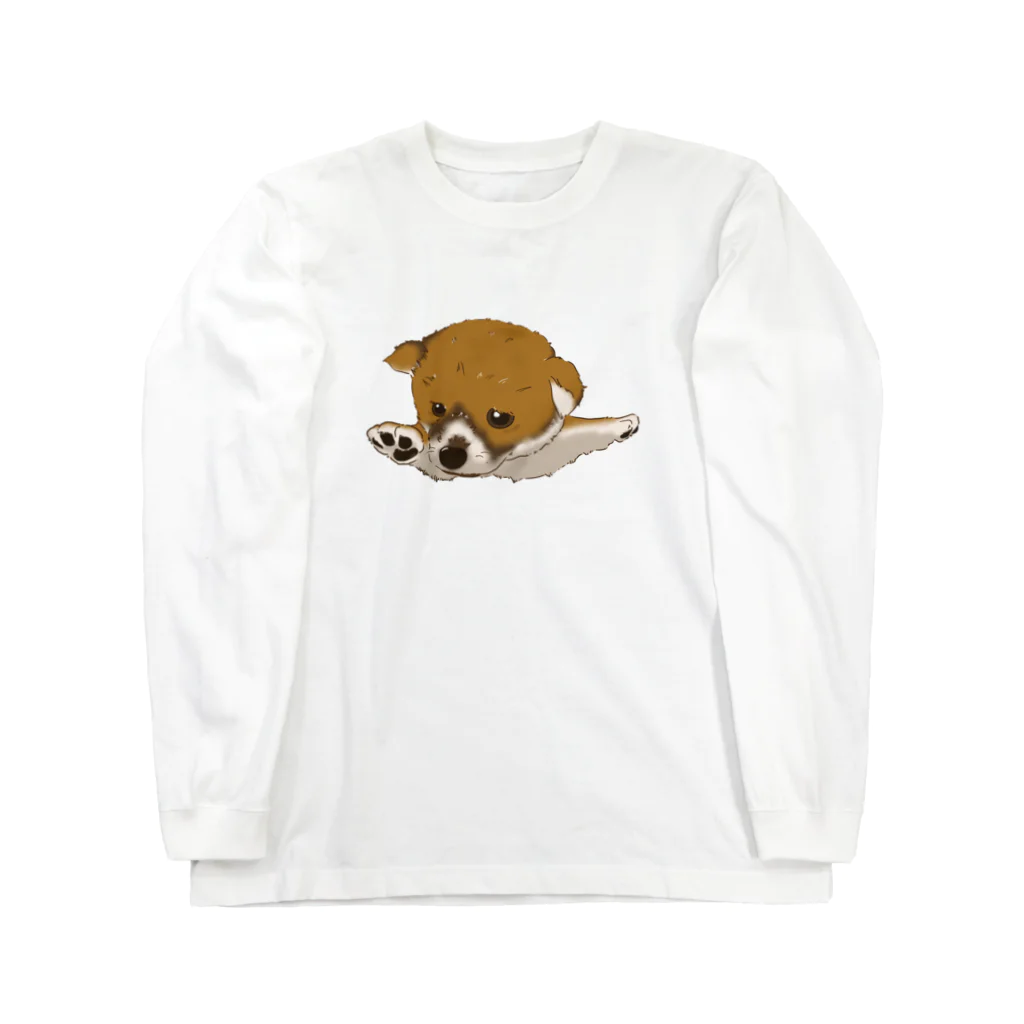 WANPU  by YUn.の飛行機ポーズ　柴　カラー版 Long Sleeve T-Shirt