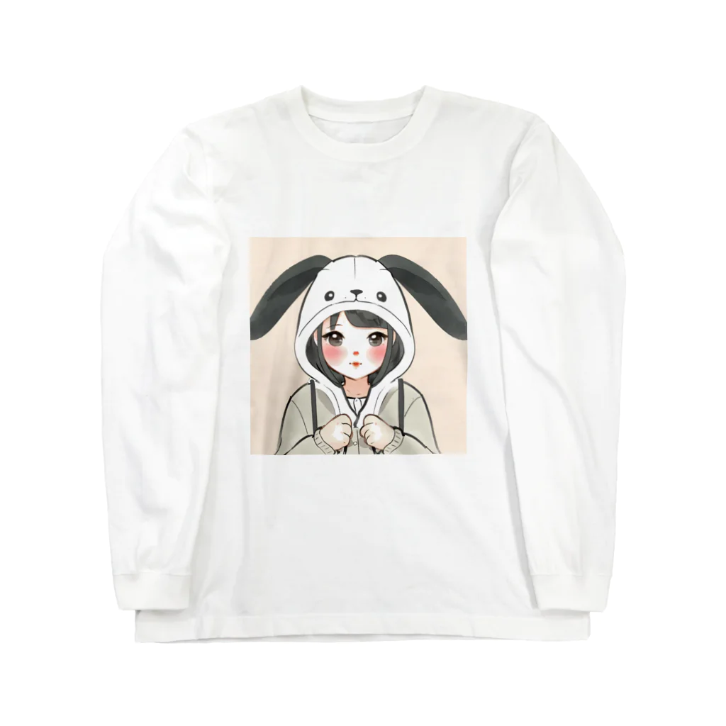 🍒maru🍒のうさぎの少女 ロングスリーブTシャツ