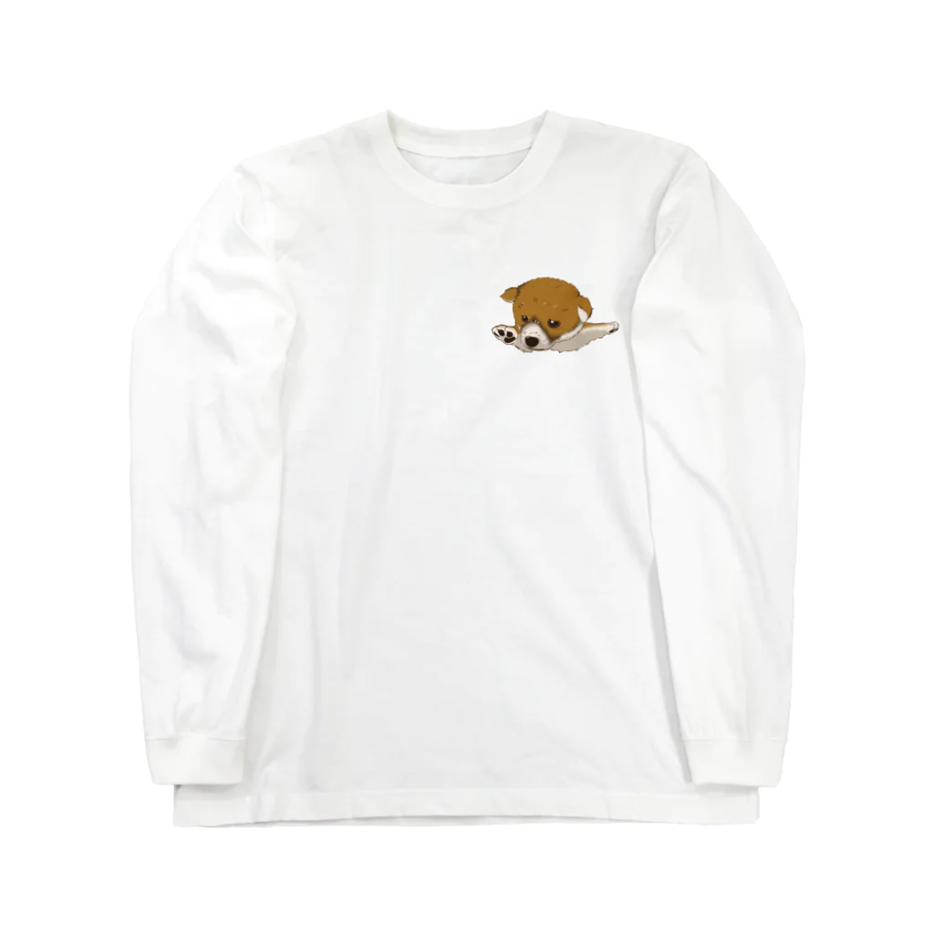 WANPU  by YUn.の飛行機ポーズ　柴　カラー改良版 Long Sleeve T-Shirt