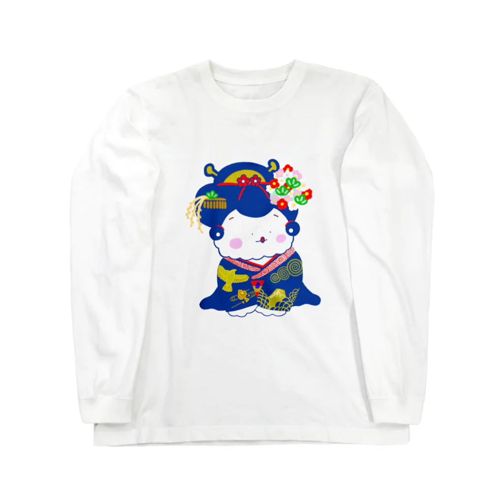 しぜんとあそんでるのの舞妓さん(紺) Long Sleeve T-Shirt