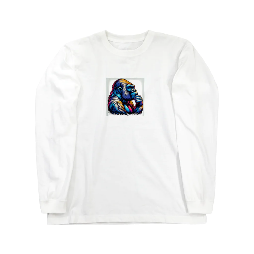 miidayo1のおとぼけゴリラの横顔 Long Sleeve T-Shirt