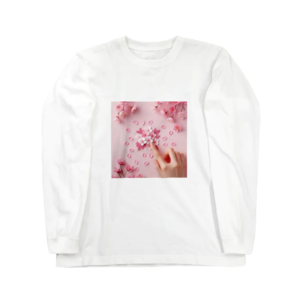 chapinnuのさくらの花びらで遊ぼう♪ ロングスリーブTシャツ