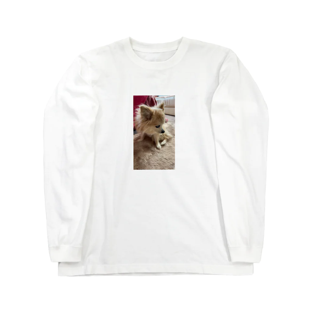 Yukaの絵と実家の犬🐕のチワワの小夏ちゃん ロングスリーブTシャツ