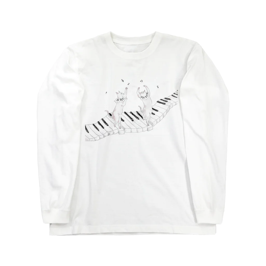 トコロコムギのピアノ教室にゃんこ Long Sleeve T-Shirt