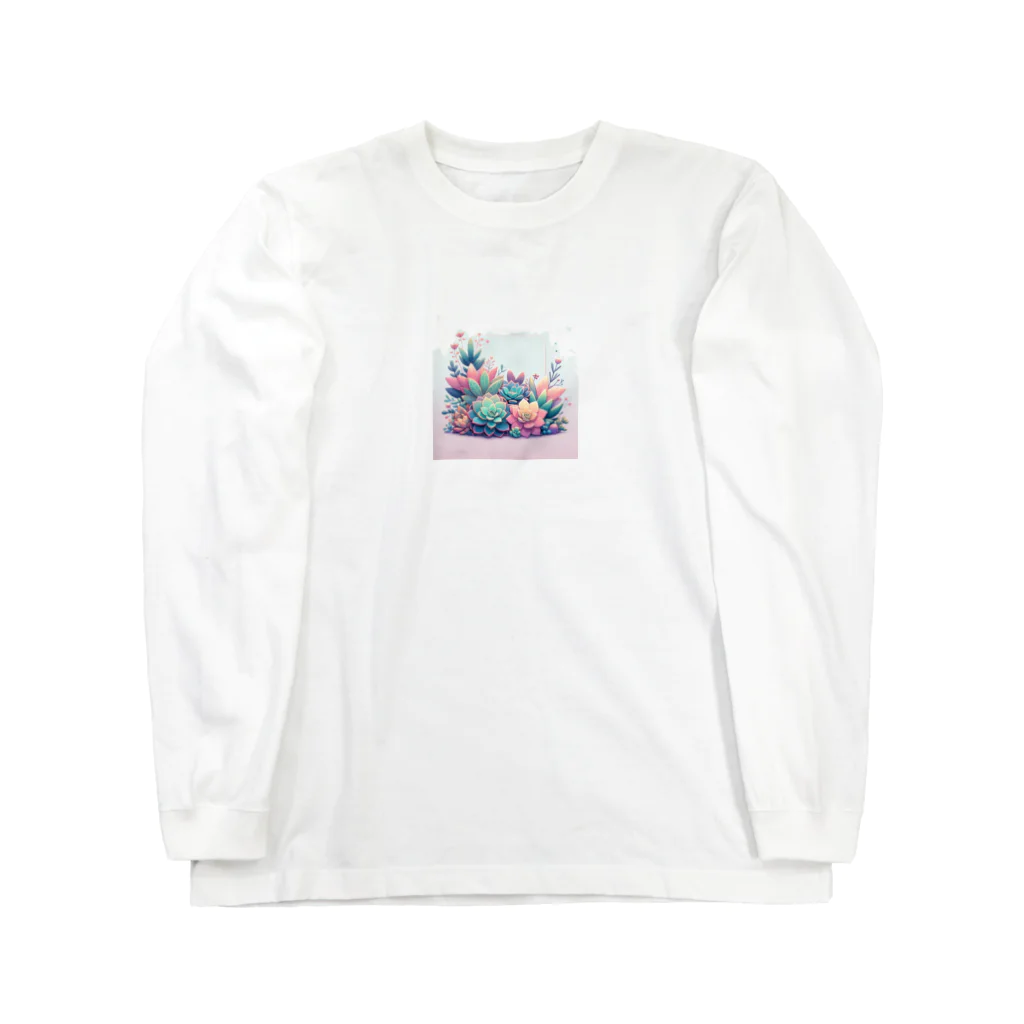 lil_tanikuの綺麗な多肉植物イラスト Long Sleeve T-Shirt