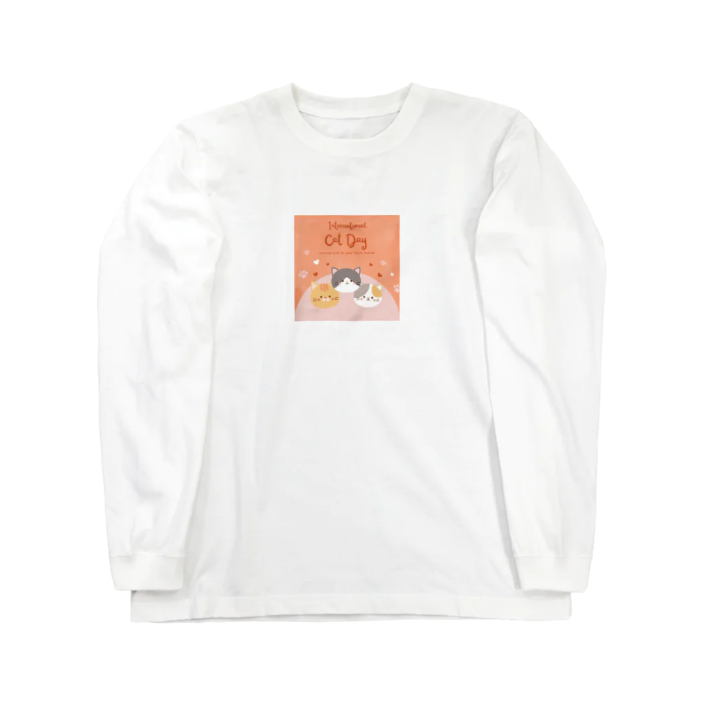 ショップたかぞーのスリーキャったー Long Sleeve T-Shirt