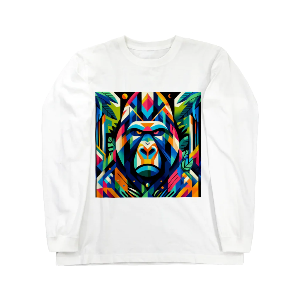 1682HOHETOのグラフィックゴリラ Long Sleeve T-Shirt