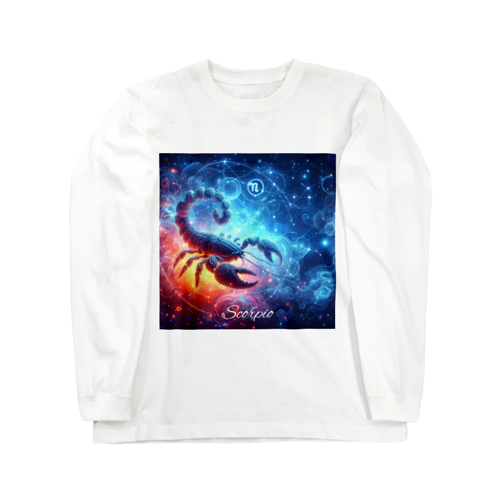 huwari-hanaakariの星のきらめき　蠍座イメージ ロングスリーブTシャツ
