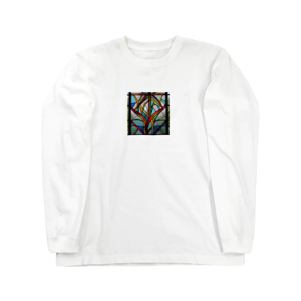 ganeshaの抽象パターンステンドグラス Long Sleeve T-Shirt