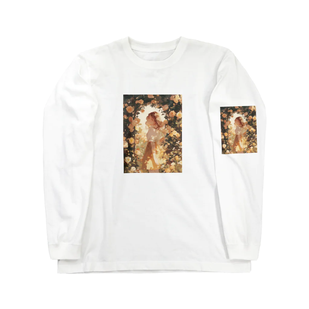 AQUAMETAVERSEのバラのアーチをくぐる美女　ラフルール　1859 Long Sleeve T-Shirt