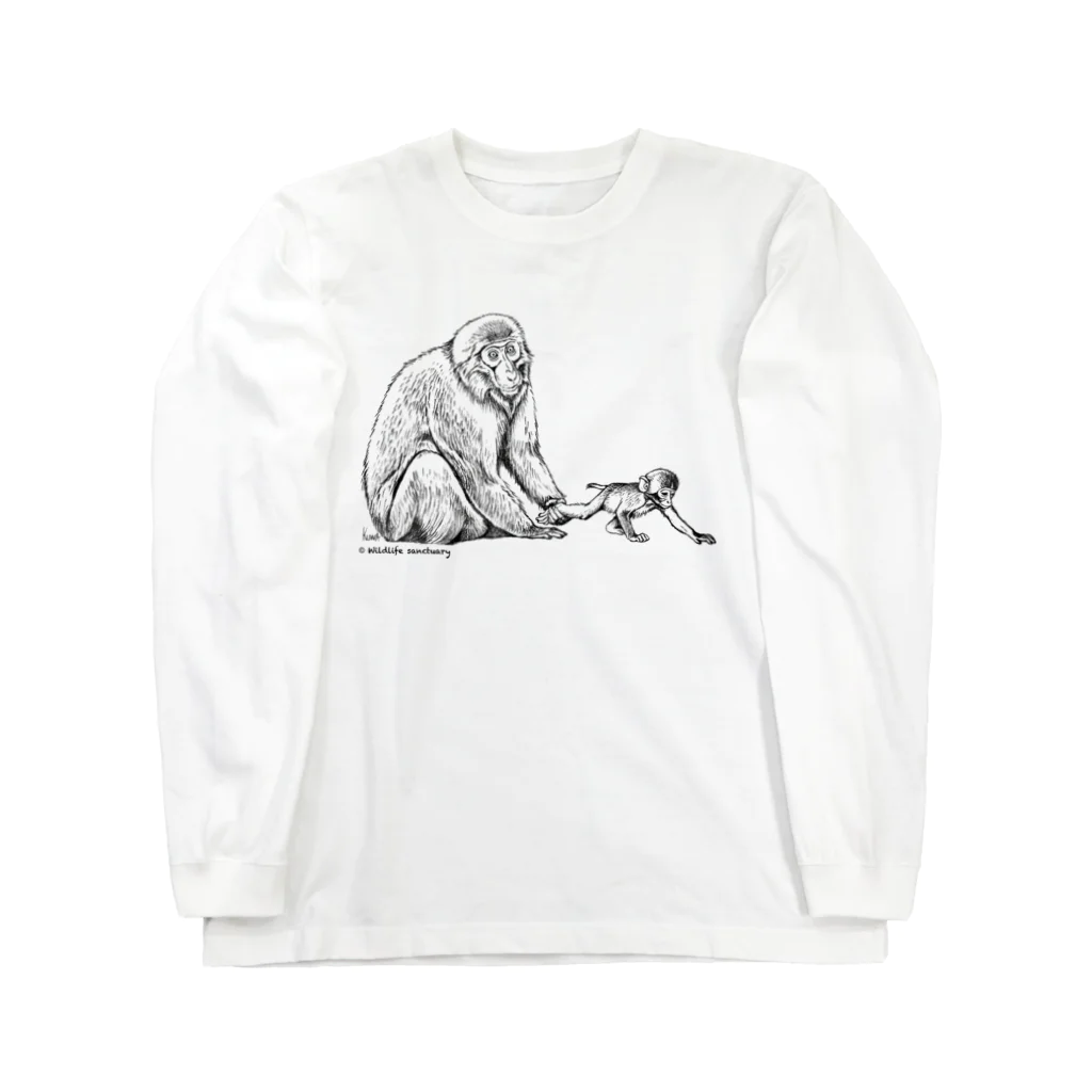 Wildlife sanctuary のニホンザルの親子 Long Sleeve T-Shirt