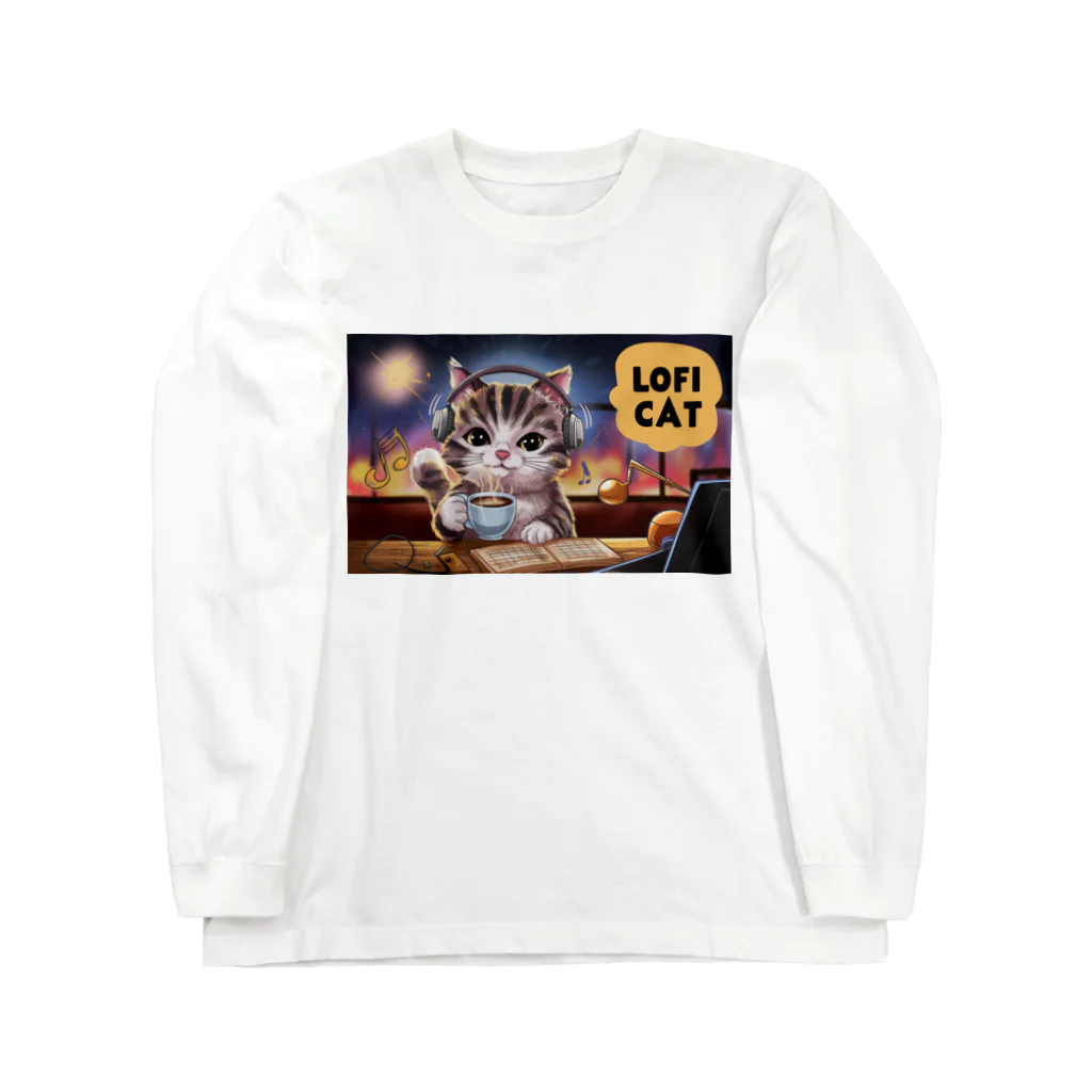 RySのLo-Fi Cat ロングスリーブTシャツ