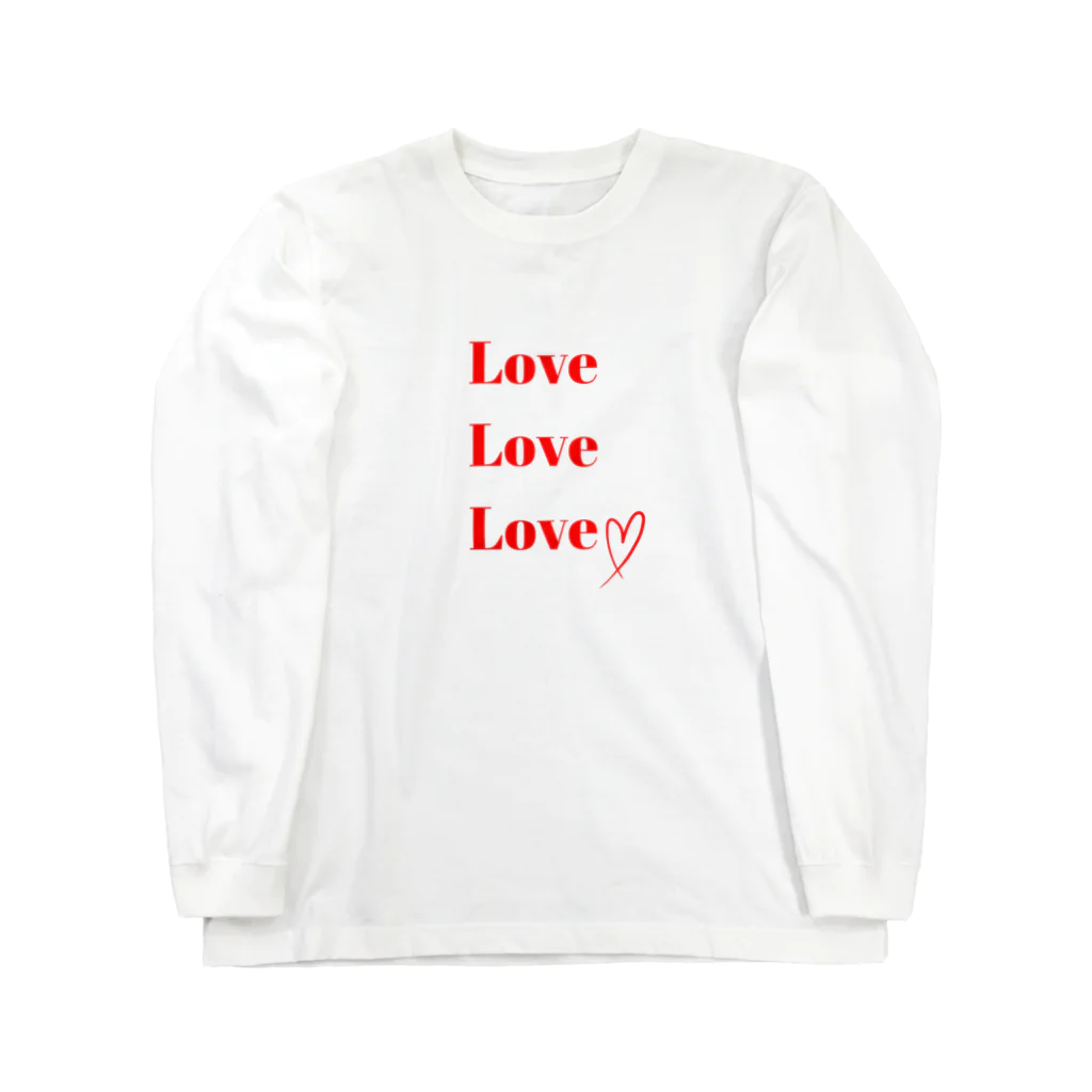 akmagazineのLove Love LoveロンT ロングスリーブTシャツ