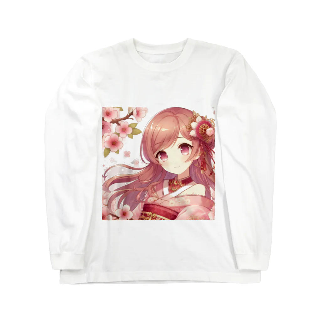 Japan-sakuraの桜の乙姫 ロングスリーブTシャツ