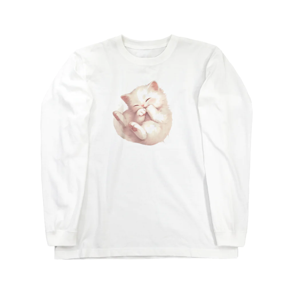 RKENの夢の中で冒険中のかわいらしい猫ちゃん。 Long Sleeve T-Shirt