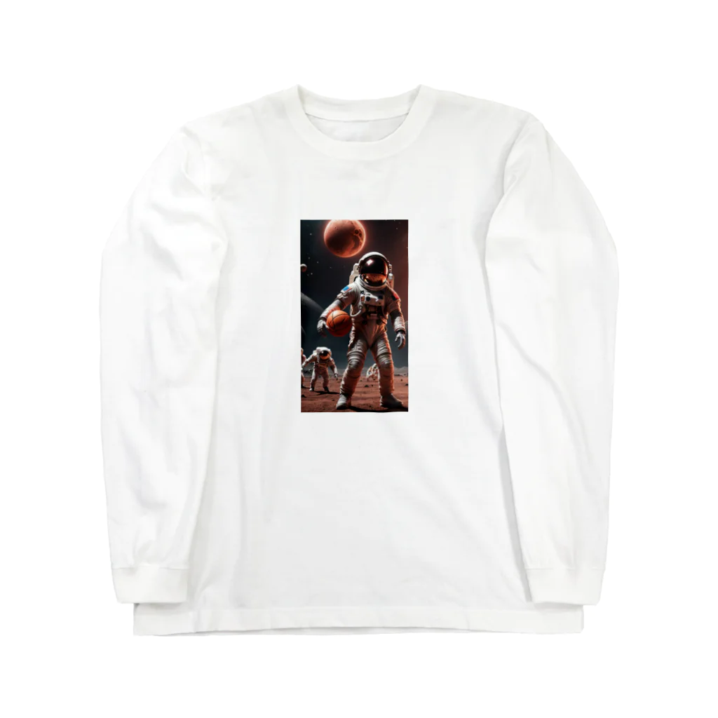 SwishStyle のバスケ宇宙時代 ロングスリーブTシャツ