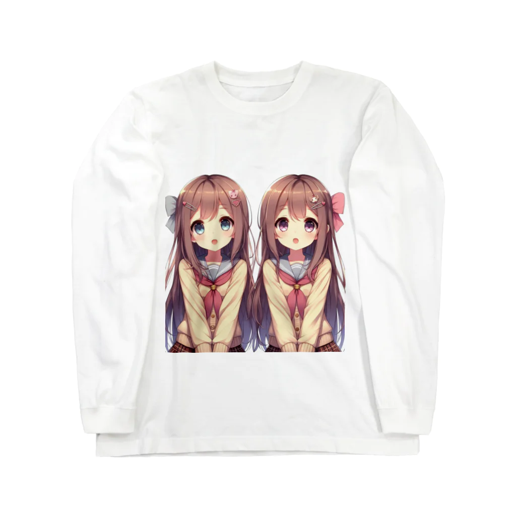 seigi2oo2の愛らしい可愛い双子の姉妹 Long Sleeve T-Shirt