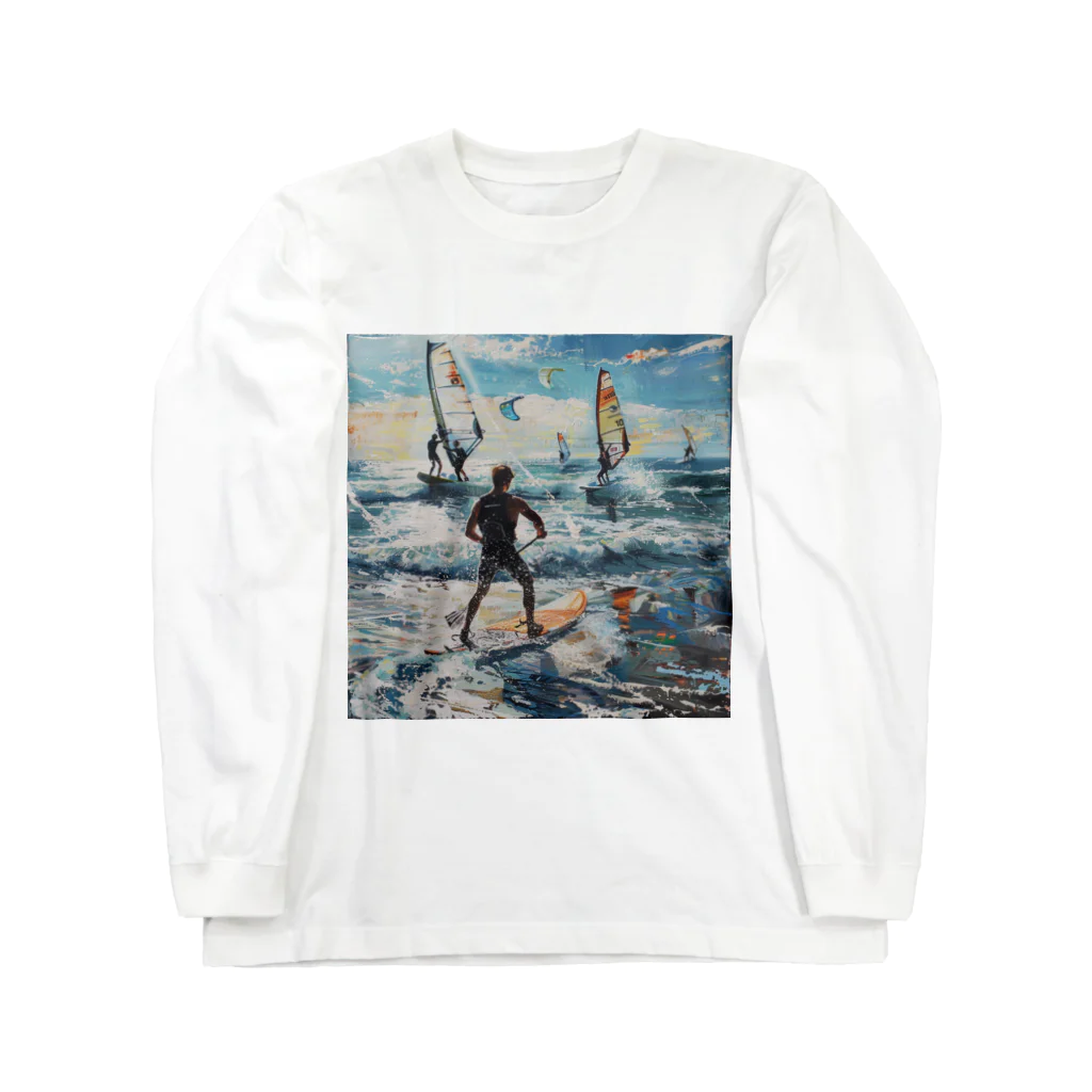 AQUAMETAVERSEのsupとwindsurfingレース　エンジェル717 2065 ロングスリーブTシャツ