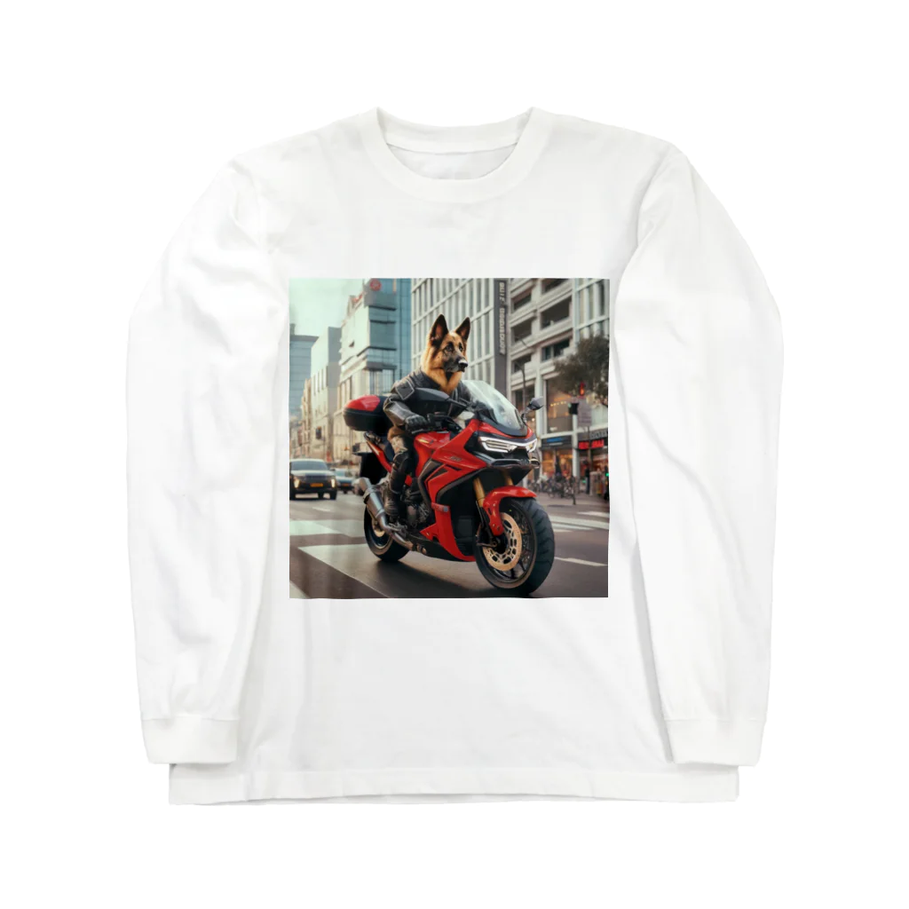 the blue seasonの街角の犬ライダー Long Sleeve T-Shirt