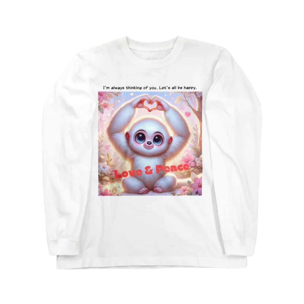 dreamy-designのLOVE&PEACE　シロテナガザルくん Long Sleeve T-Shirt