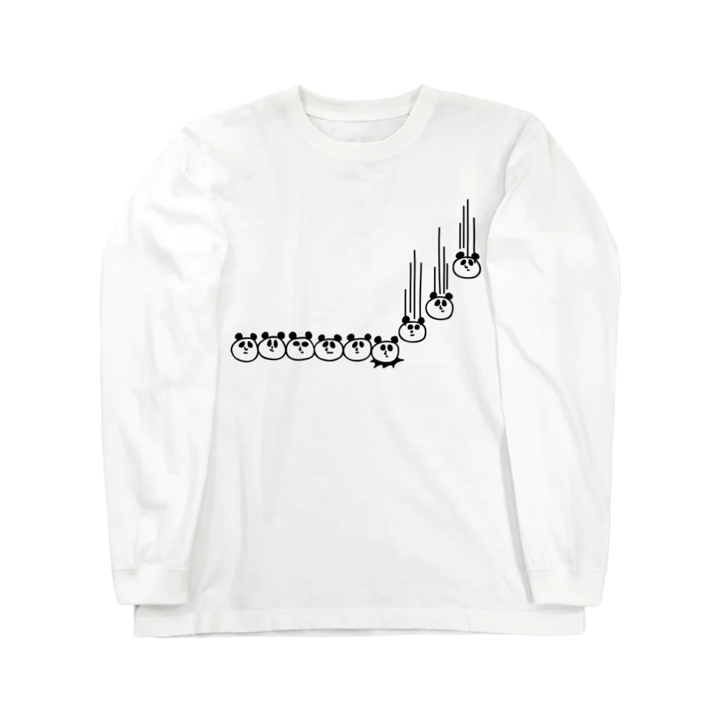 PokuStarの順番に落ちてくるパンダ Long Sleeve T-Shirt