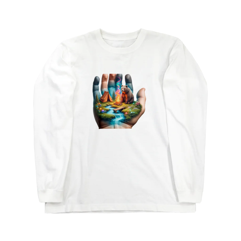 EseCAMPのキャンプ熊シリーズ Long Sleeve T-Shirt