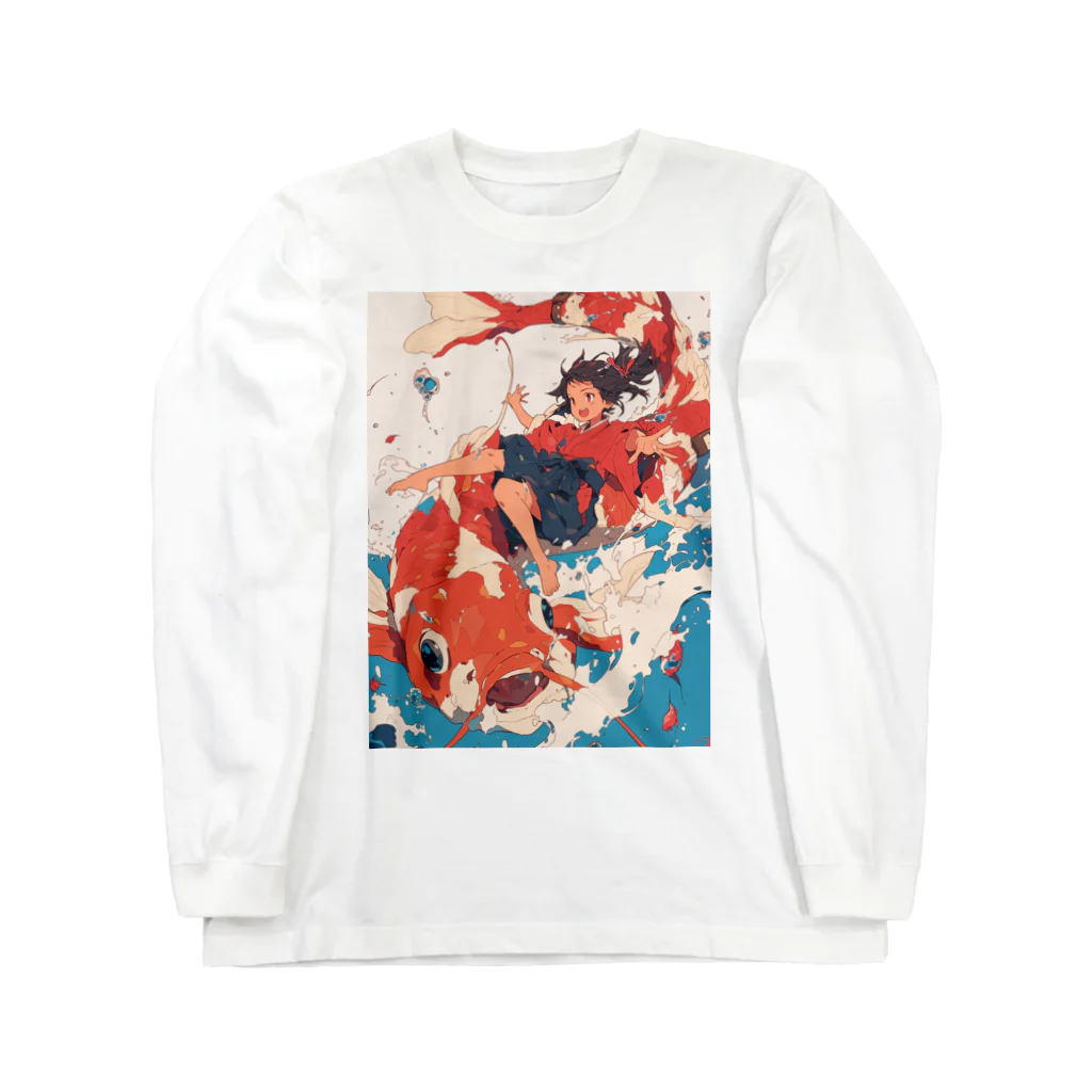 AQUAMETAVERSEの錦鯉と一緒　なでしこ1478 Long Sleeve T-Shirt