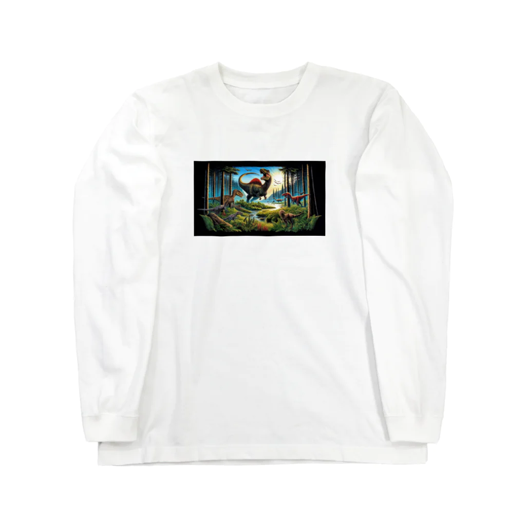 恐竜ガオガオの恐竜Ｔシャツを着て福井恐竜博物館へ行こう！ Long Sleeve T-Shirt