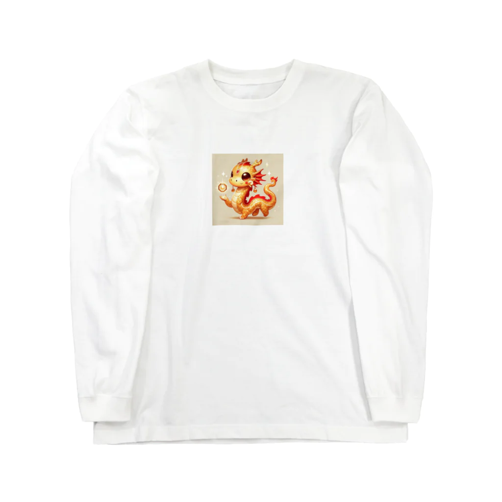 タマムシ亀蘭の金龍八角象徴 ロングスリーブTシャツ