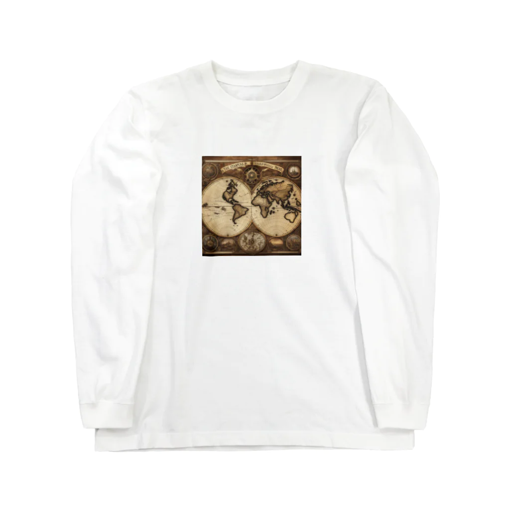 Steampunk Creations屋のスチームパンク世界地図 Long Sleeve T-Shirt