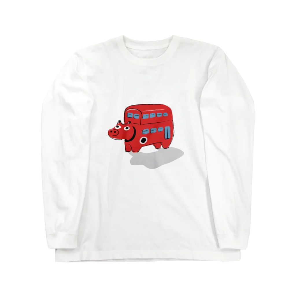 monomawaruの2階バスの赤べこ Long Sleeve T-Shirt