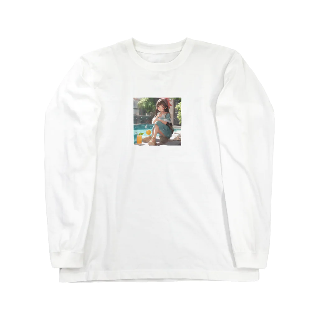 柴犬大好きマンの可愛い女の子　ふわふわ Long Sleeve T-Shirt