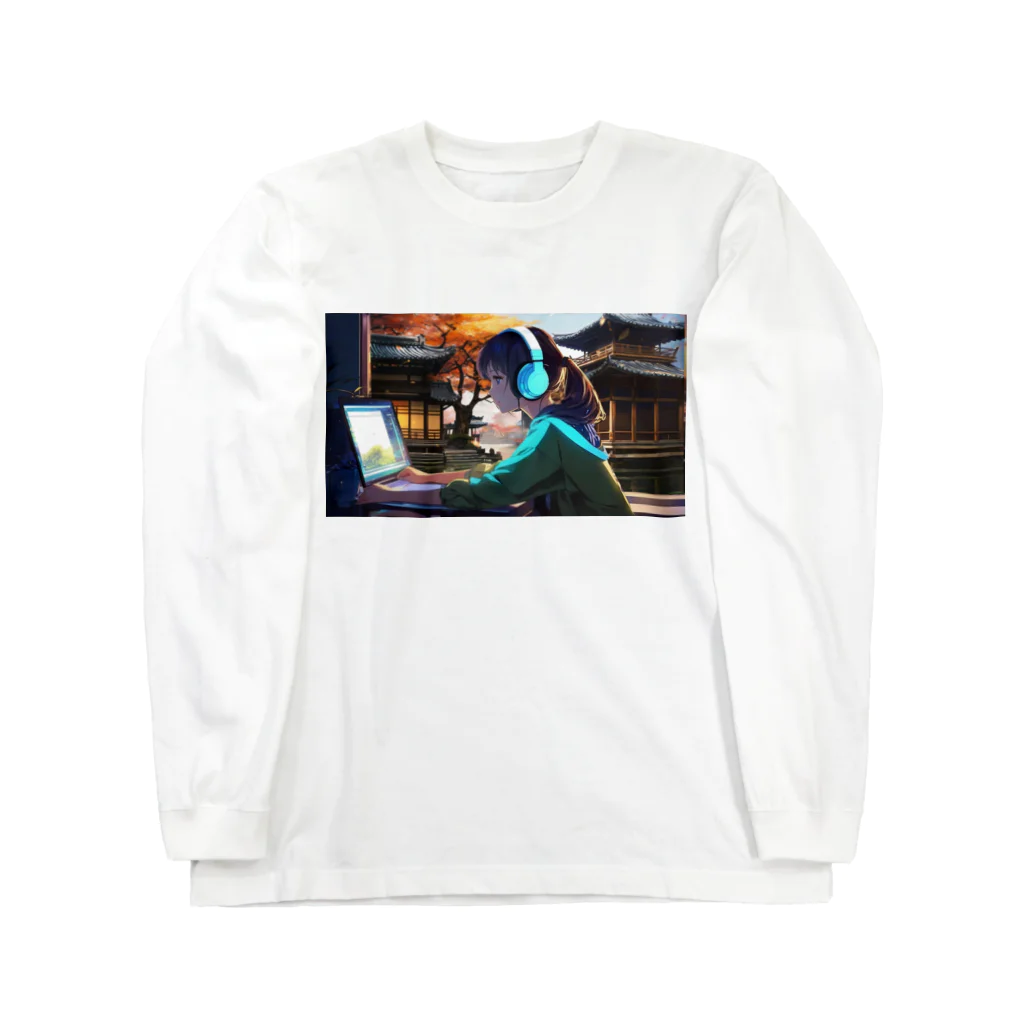 Nodoka Silence Library - WEB SHOPのTyping Girl Long Sleeve T-Shirt